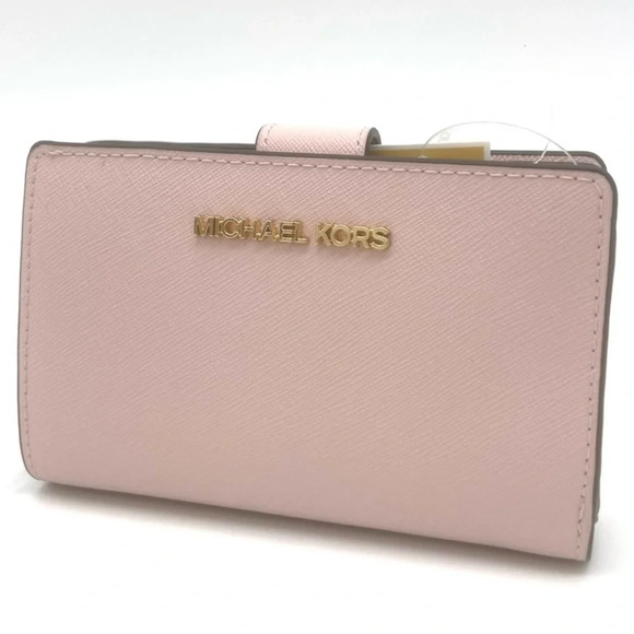 Michael Kors Medium Bifold Zip Chain Wallet Powder Blush (NWT) - Picture 3 of 8